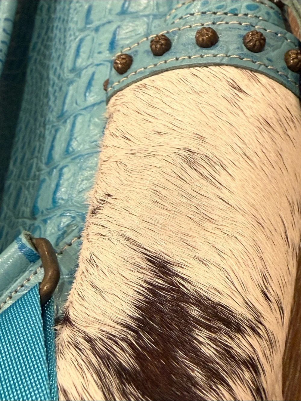 Myra Bag Wild Blue Hair-On Hide Western Backpack Turquoise Aztec NWT S-3817